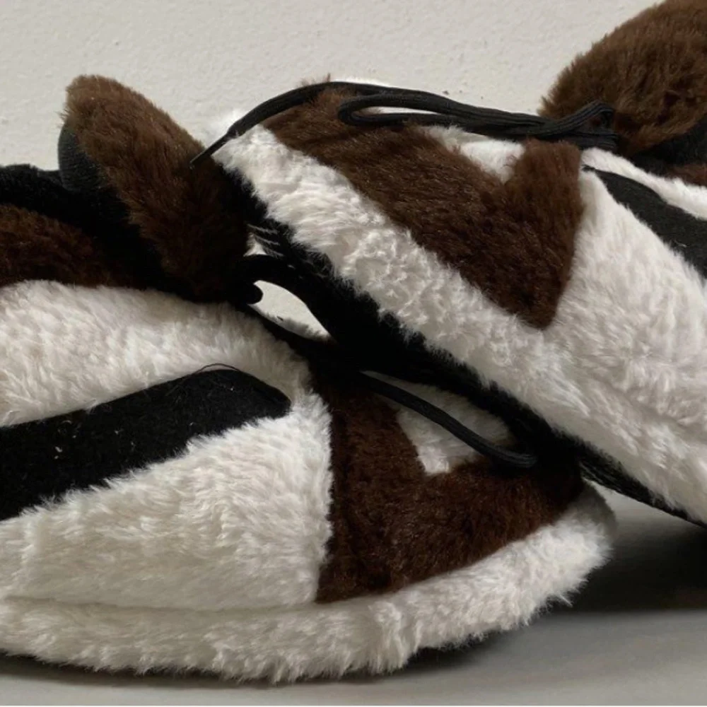 Jordan Plush White and Brown Sneakers